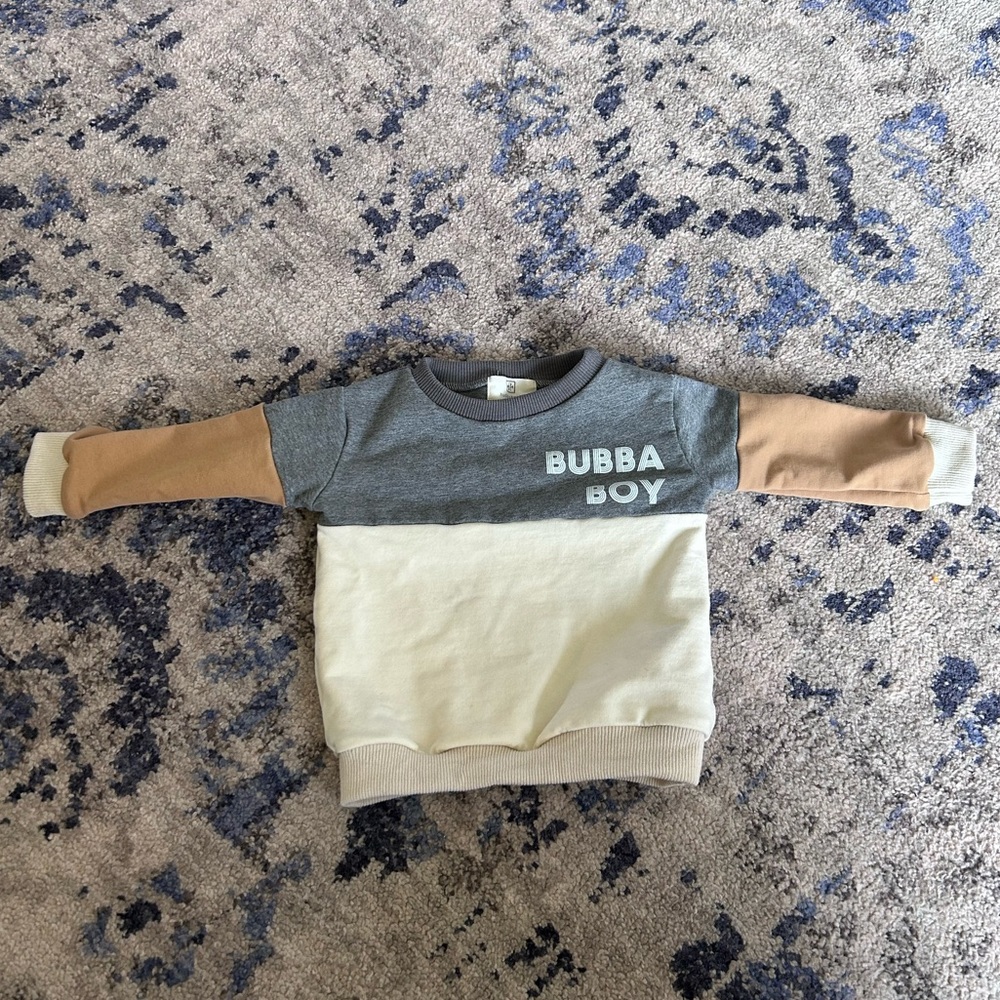 Huds and Hanes Bubba Boy Color Block Terry Sweater Crewneck - Picture 2 of 7